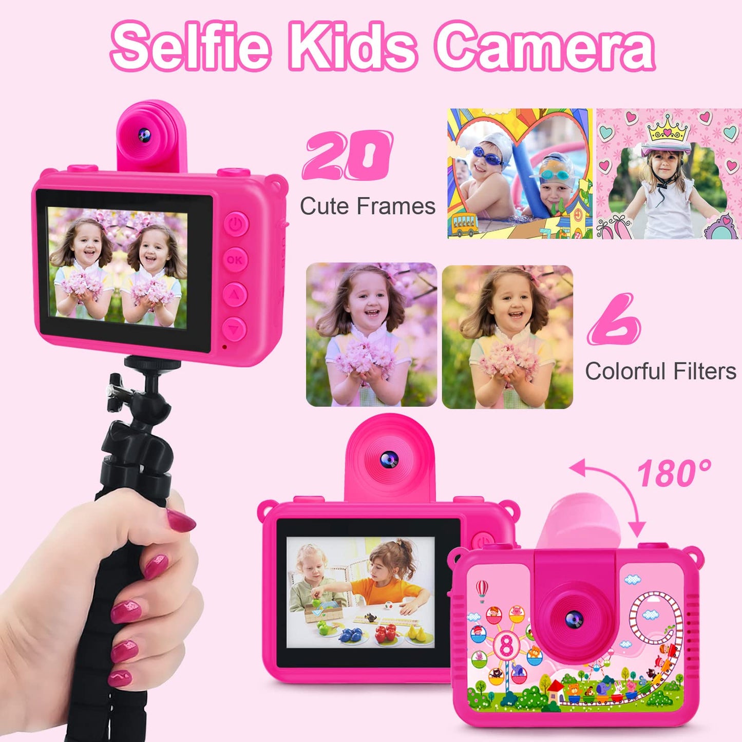 Waterproof Camera - Underwater Camera Birthday Gifts for Girls Boys Children Digital Action Camera with 32GB SD Card, Pool Toys for Kids Age 4 5 6 7 8 10