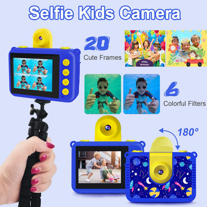 Waterproof Camera - Underwater Camera Birthday Gifts for Girls Boys Children Digital Action Camera with 32GB SD Card, Pool Toys for Kids Age 4 5 6 7 8 10