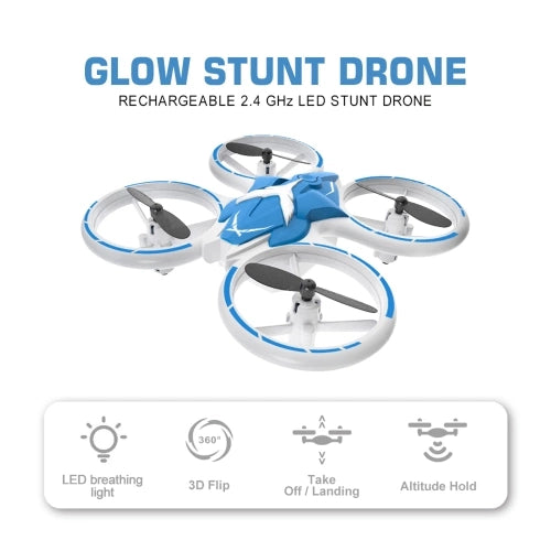 Mini Drone RC Quadcopter with Function Auto Hover LED Breathing Light One-key Take-off and Landing